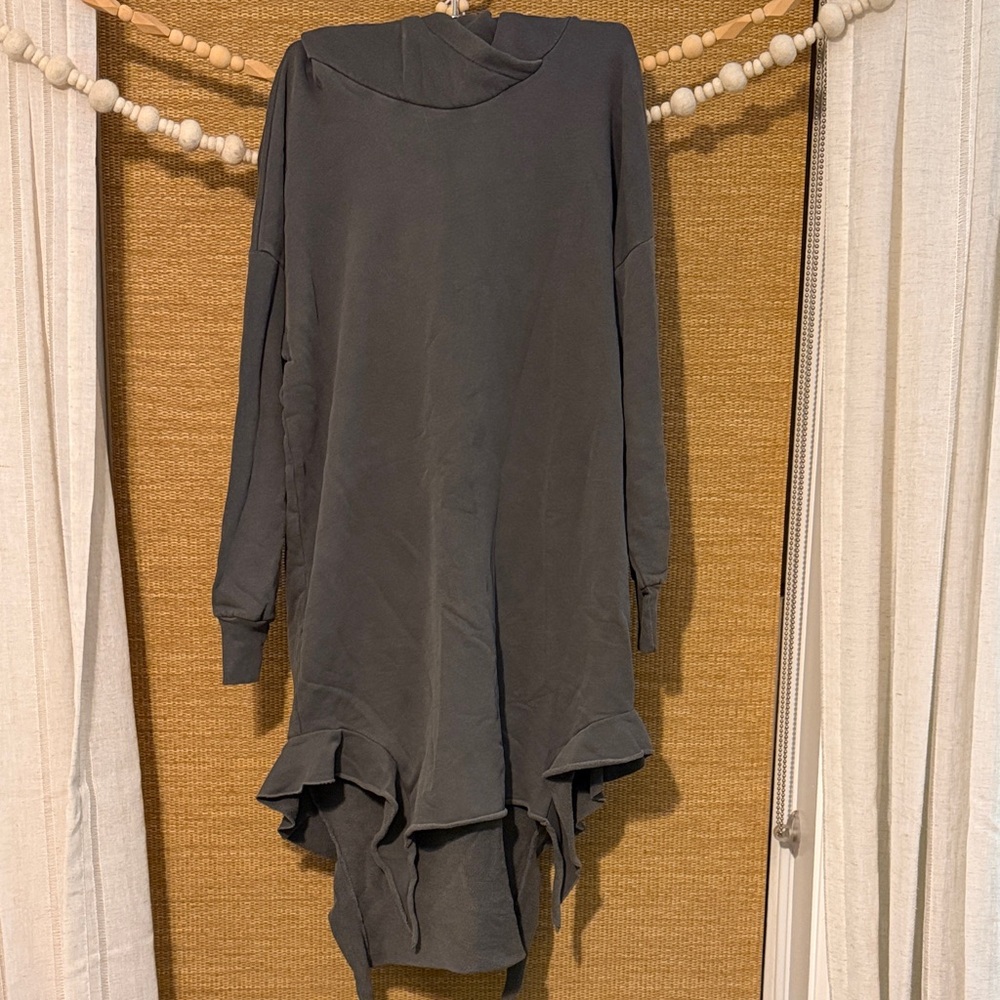 NSF Charcoal Asymmetrical Long Sleeve Dress